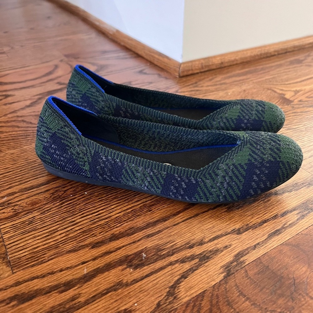 Rothys The Flat Flats in Discontinued Forest Tartan Plaid Color Way Womens 8 - Picture 12 of 15